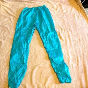 Aqua trash bag pants!!